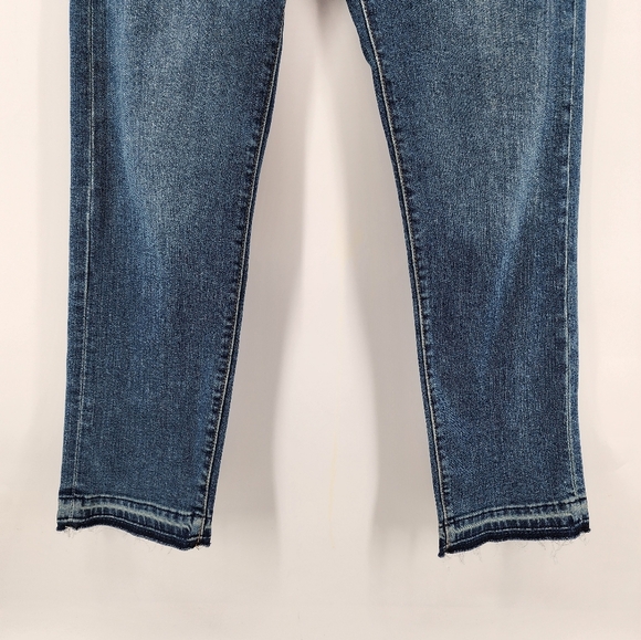 Levis Blue Wedgie Straight Raw Hem Button Fly Jeans Size 28 - Picture 4 of 10